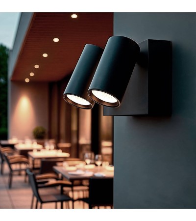 Applique Murale Extérieure LED 18W Aluminium CCT Sélectionnable Deux Spots Kuriya