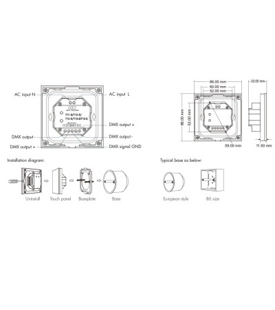 Panneau Tactile DMX Master Tactile RGB+CCT SKYDANCE T15-S - 114952 - vue 4