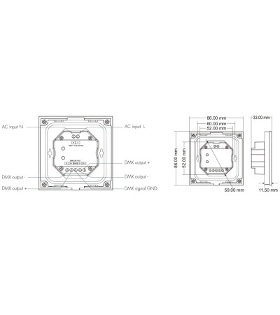 Panneau Tactile DMX Master Tactile RGB 4 Zones SKYDANCE T13 - 114966 - vue 5