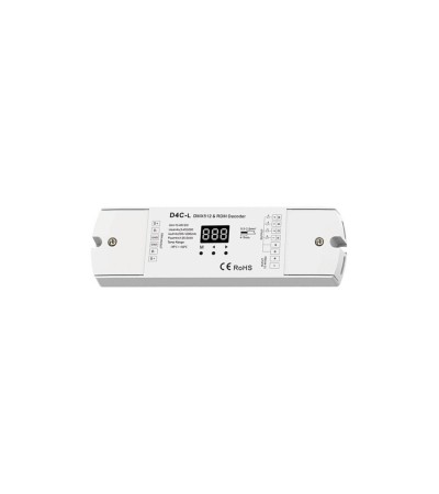 Décodeur DMX512 et RDM 4 Canaux pour Modules LED 350-1200mA SKYDANCE D4C-L