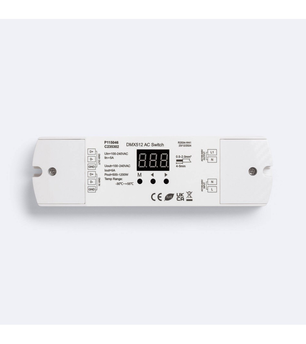 Interrupteur ON/OFF DMX512 100-240 V avec RDM SKYDANCE DP pour Rail DIN - 115046 - vue 1