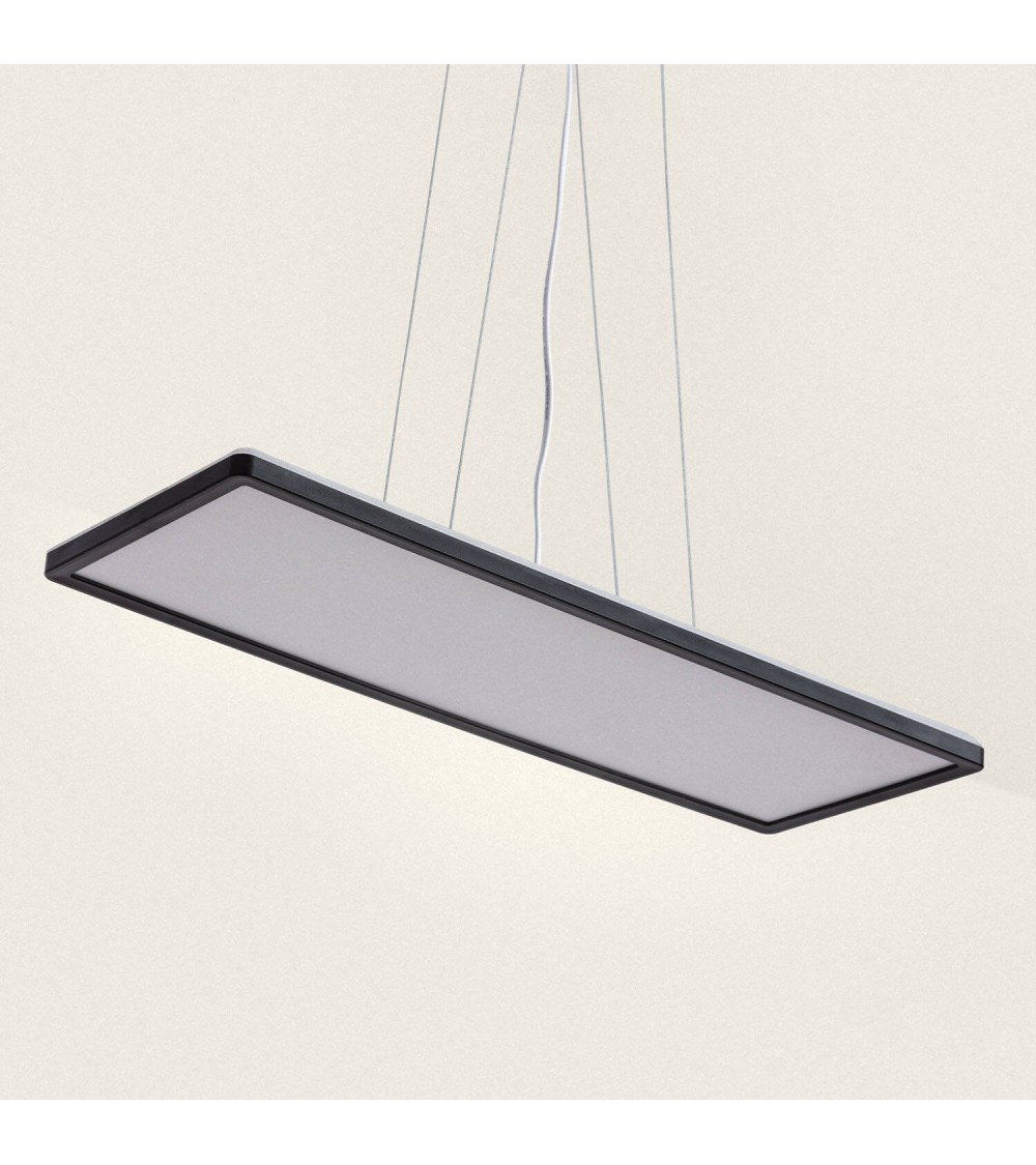Suspension LED 24W Rectangulaire SwitchCCT Sélectionnable 580X200 mm Double Face Noir - 115256 - vue 1