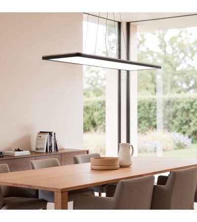 Suspension LED 24W Rectangulaire SwitchCCT Sélectionnable 580X200 mm Double Face Noir - 115256 - vue 2