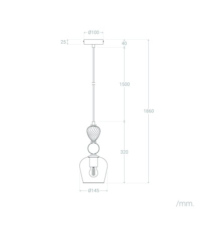 Suspension Métal et Verre Cailin - 117880 - vue 10
