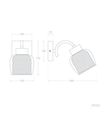 Lampe Murale Métal et Verre Aziel - 117956 - vue 4