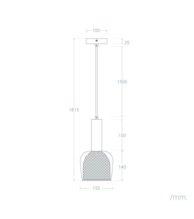 Suspension Métal et Verre Aziel - 117960 - vue 3