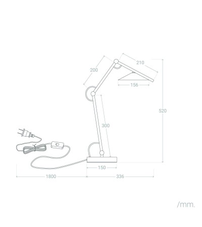 Lampe à Poser LED 8W Métal Evian - 118028 - vue 3