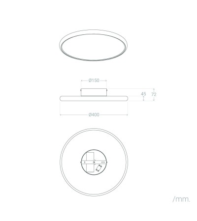 Plafonnier LED 28W Métal CCT Sélectionnable Meisel - 118674 - vue 3