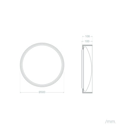 Plafonnier LED 24W Rond Feutre Ø500 mm CCT Sélectionnable Kaptyn - 118749 - vue 9