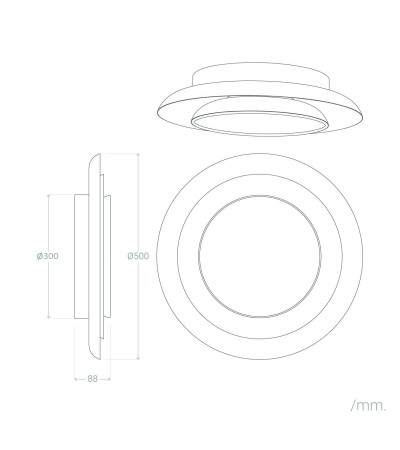 Plafonnier LED Rond Métal 30W Ø500 mm CCT Sélectionnable Telmor - 118779 - vue 8
