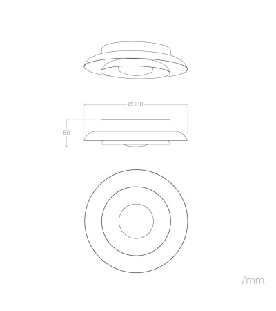 Plafonnier LED 20W Rond Métal Ø300 mm CCT Sélectionnable Telmor - 118784 - vue 10