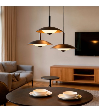 Suspension LED 24W Métal CCT Sélectionnable Shirak 3 Spots - 118819 - vue 2