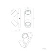 Lampe Murale LED 10W Métal CCT Sélectionnable Cundra 2 Spots - 118839 - vue 3
