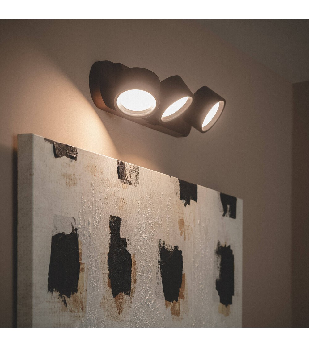 Lampe Murale LED 15W Métal CCT Sélectionnable Cundra 3 Spots - 118844 - vue 1