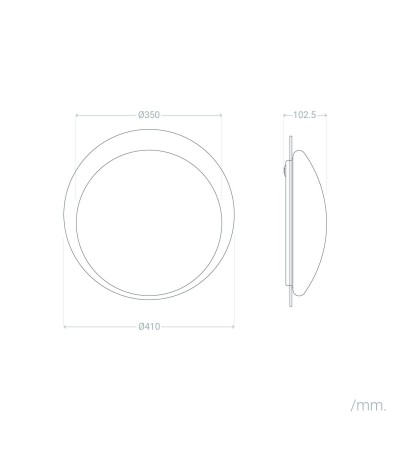 Plafonnier LED 18W Rond Feutre Ø460 mm CCT Sélectionnable Lezhan - 118964 - vue 3