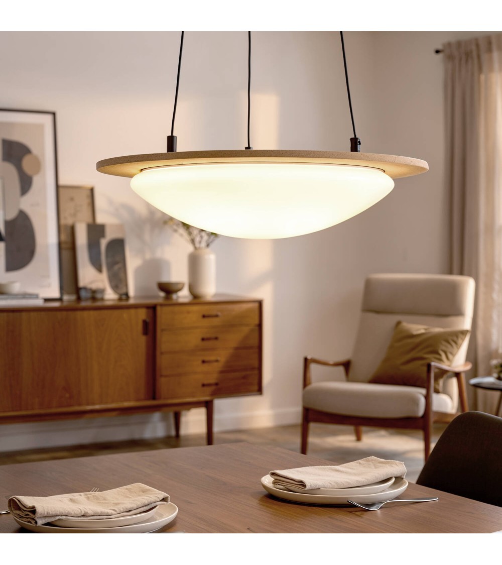 Suspension LED 18W Feutre CCT Sélectionnable Lezhan - 118969 - vue 1