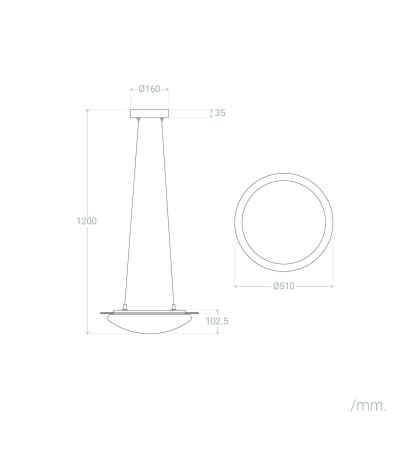 Suspension LED 18W Feutre CCT Sélectionnable Lezhan - 118969 - vue 3