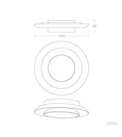 Plafonnier LED 26W Métal Rond Ø400 mm CCT Sélectionnable Telmor - 118994 - vue 3