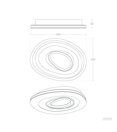 Plafonnier LED 28W Métal CCT Sélectionnable Zarek - 118999 - vue 3