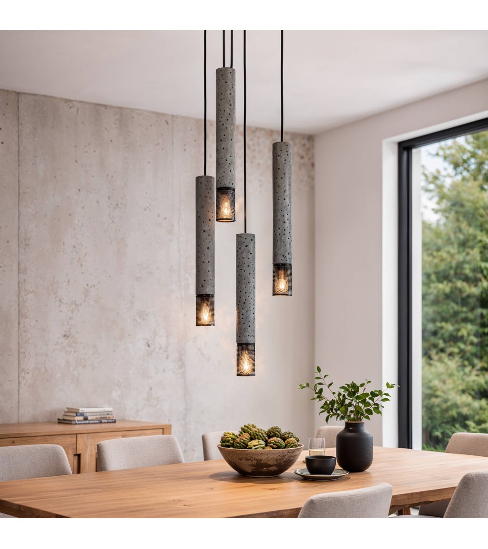 Suspension Ciment Dinska 4 Spots - 119059 - vue 1