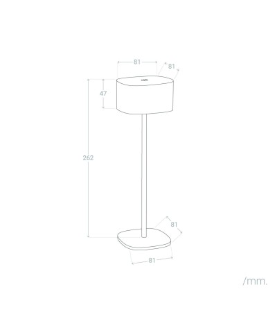 Lampe à Poser LED 2W Portable avec Batterie USB Rechargeable Métal Mounka Square - 119216 - vue 8