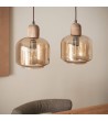 Suspension Bois et Verre Amber Dallas 2 Spots ILUZZIA - 119251 - vue 1