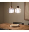 Suspension Bois et Verre Amber Dallas 2 Spots ILUZZIA - 119251 - vue 2