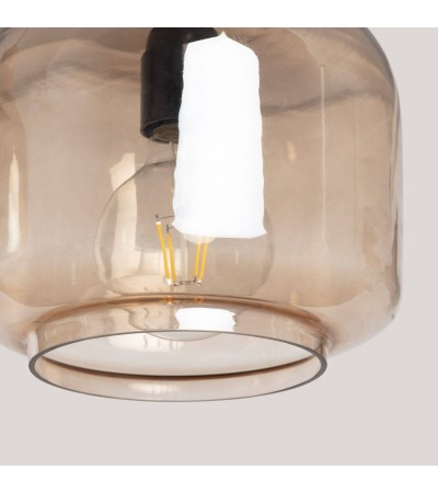 Suspension Bois et Verre Amber Dallas 2 Spots ILUZZIA - 119251 - vue 6