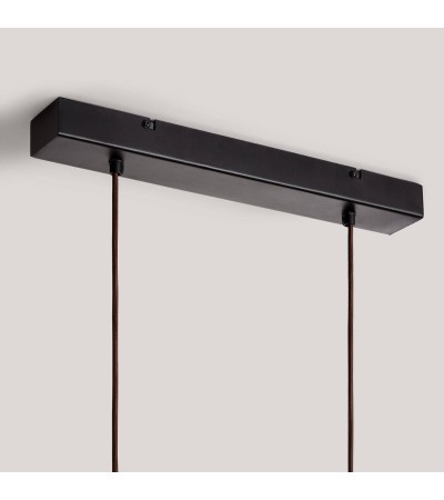 Suspension Bois et Verre Amber Dallas 2 Spots ILUZZIA - 119251 - vue 7