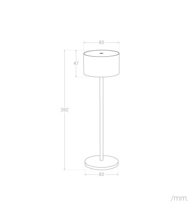 Lampe à Poser LED 2W Portable avec Batterie USB Rechargeable Métal Mounka Round. - 119281 - vue 10