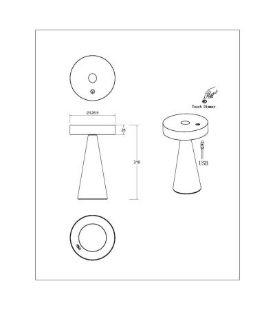 Lampe à Poser LED Portable Extérieure Catinca - 120316 - vue 9