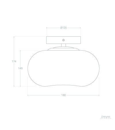 Plafonnier LED 9W Métal et Verre Keyla - 120566 - vue 3