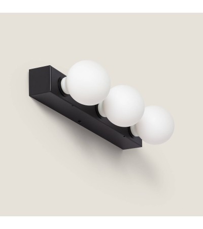 Lampe Murale Salle de Bain Métal 3 Spots Aizkra - 120626 - vue 2