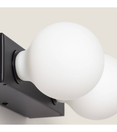 Lampe Murale Salle de Bain Métal 2 Spots Aizkra - 120631 - vue 5