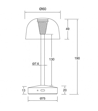 Lampe à Poser LED Portable pour Extérieur Métal avec Batterie Rechargeable Lendora - 120951 - vue 10