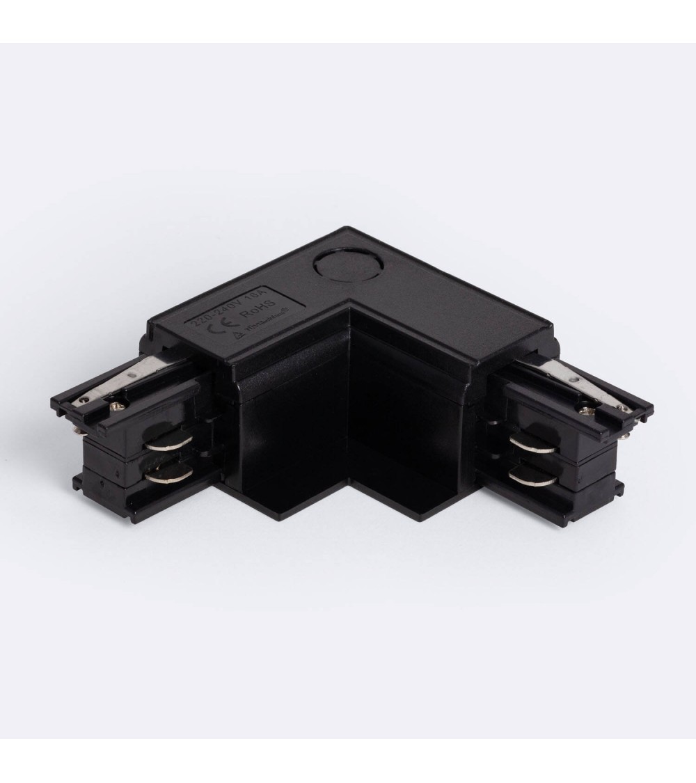 Connecteur 'Right Side' Type L pour Rail Triphasé Borgia Encastré Aluminium - 122941 - vue 1