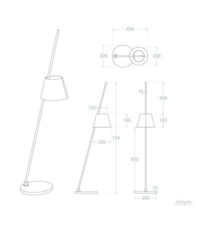 Lampadaire Métal Bardney - 123371 - vue 3