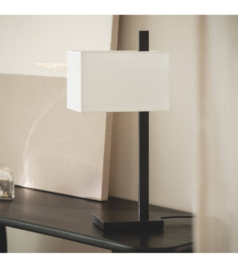 Lampe à Poser Métal et Tissu avec Port USB et Interrupteur Tactile Malena - 124006 - vue 1