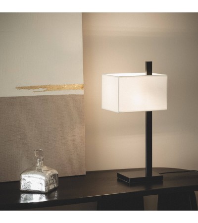 Lampe à Poser Métal et Tissu avec Port USB et Interrupteur Tactile Malena - 124006 - vue 2