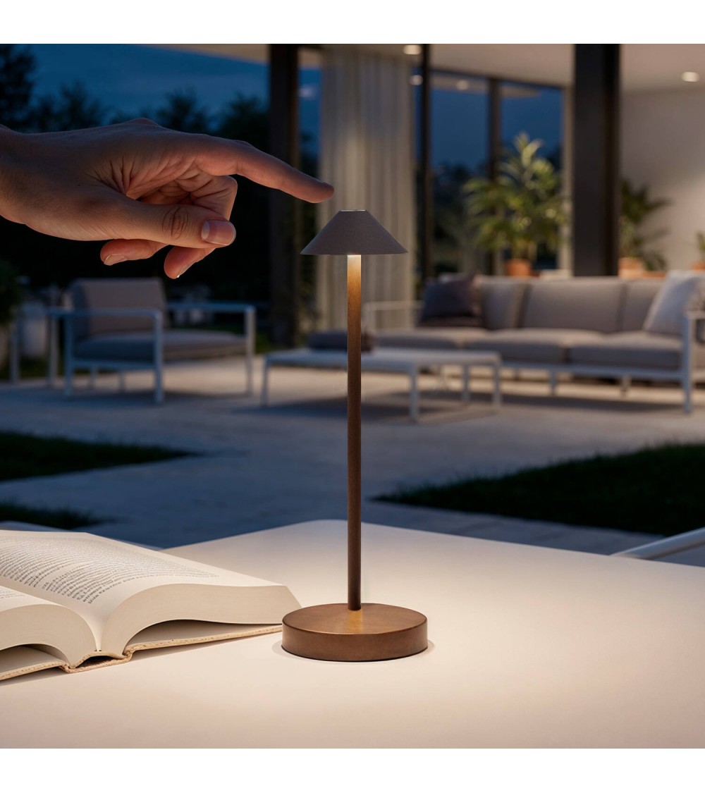 Lampe à Poser LED Portable Extérieure Métal avec Batterie Rechargeable Magatzi - 124076 - vue 1