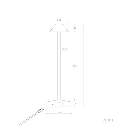 Lampe à Poser LED Portable Extérieure Métal avec Batterie Rechargeable Magatzi - 124076 - vue 8