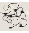 Kit Guirlande Lumineuse Extérieure IP44 5m Noire + 5 Ampoules Filament LED B22 6W G95 - 124216 - vue 1