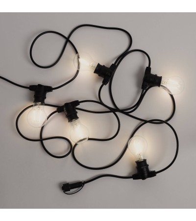 Kit Guirlande Lumineuse Extérieure IP44 5m Noire + 5 Ampoules Filament LED B22 6W G95 - 124216 - vue 6