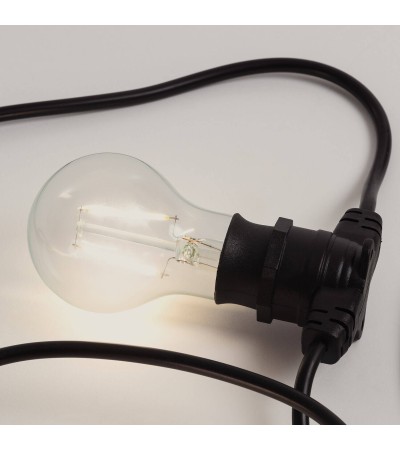 Kit Guirlande Lumineuse Extérieure IP44 5m Noire + 5 Ampoules Filament LED B22 6W G95 - 124216 - vue 8