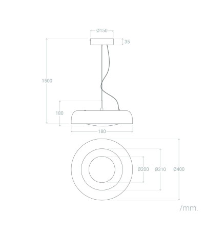 Suspension LED 20W Acier Duval - 124681 - vue 10