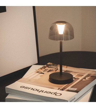 Lampe à Poser LED Portable pour Extérieur Métal avec Batterie Rechargeable Lendora Smoke