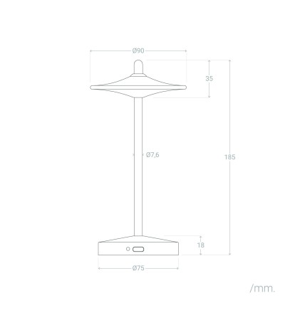 Lampe à Poser LED Portable Extérieure Métal avec Batterie Rechargeable Estepona - 124781 - vue 8