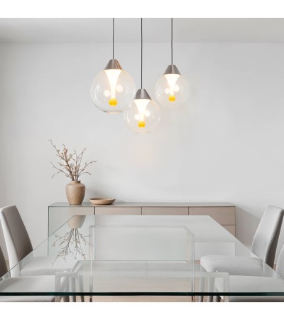Suspension LED Verre 30W Liborina 3 Spots - 124971 - vue 2