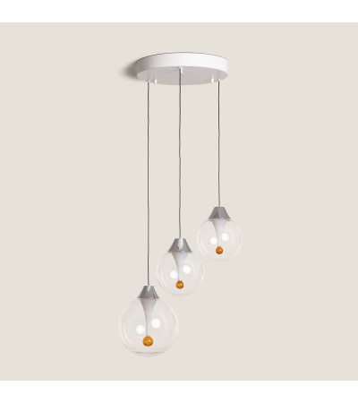 Suspension LED Verre 30W Liborina 3 Spots - 124971 - vue 4