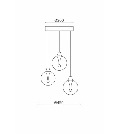 Suspension LED Verre 30W Liborina 3 Spots - 124971 - vue 10
